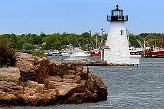 Palmer Island Light Guiding Pleasure Boat out of Harbor